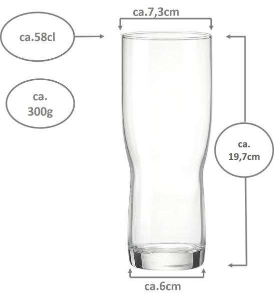 Bierglas New Pilsner 58cl - 6 Stück